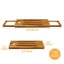 Free-Standing Adjustable Bath-Tub Tray/Bath Caddy for Bathroom, Wooden Bath-Tub Organiser Shelf/Table with Mobile, Glass and Caddle Holder