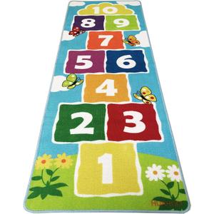 Hopscotch Rug Kids Rugs Classroom Rug Playroom Decor Non Slip Children's Carpet for Boys & Girls Best Shower Gift (26in x 68in)