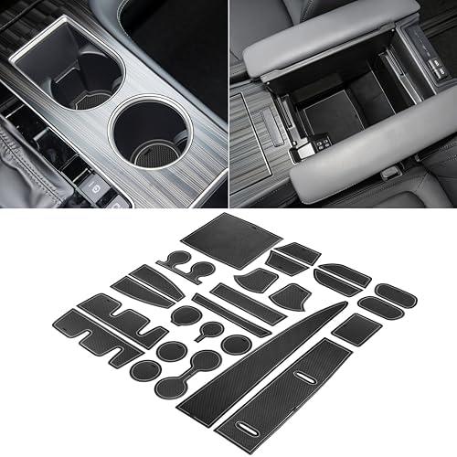 SENSHINE Cup Holder Insert for Toyota Sienna Accessories 2024 2023 2022 2021 Center Console Liner Door Pocket Non-Slip Anti Dust Pad Premium Interior 25Pcs Set (Gray Trim)