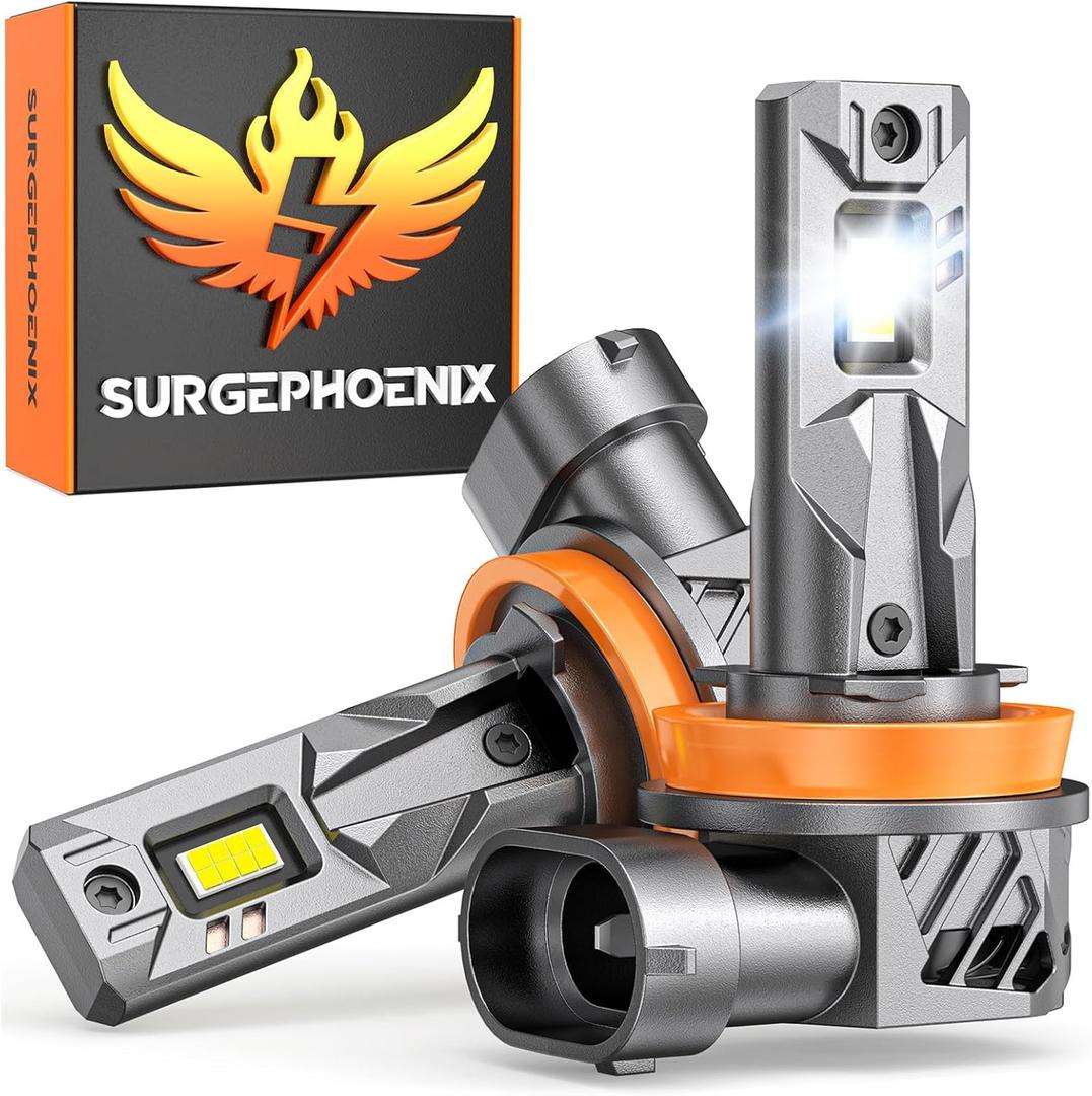 H11/H9/H8/H16 Light Bulb, 50000LM Super Brighter, 1:1 Mini Size,6500K Cool White H11 Off Road Light or Fog Light Bulbs Pack of 2