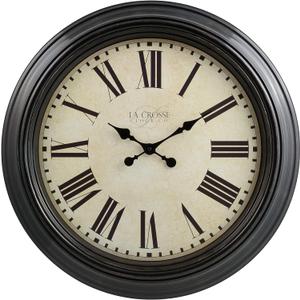 La Crosse 404-2658-INT 23-Inch Maxwell Quartz Wall Clock, Brown