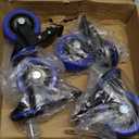 3 Inch Caster Wheels Heavy Duty Stem Caster 1600Lbs, Threaded Stem Casters 3/8"-16 x 1(Stem Diameter 3/8", Stem Length 1"), Safety Locking Caster Set of 4, Industrial Castor Wheels for Cart,Furniture