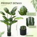 Giegxin 2 Pack 60'' Tall Large Artificial Monstera Deliciosa Plant 5ft Faux Swiss Cheese Floor Plants Fake Tropical Silk Tree with Pot for Indoor Outdoor Office House Living Room Home Decor