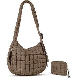 Puffer Tote Bag Quilted Carryall Bag Adjustable Shoulder Long Strap Puffy Hobo Crossbody Bag for Women with Detachable Pouch (Coffee) Puffer Tote Bag Quilted Carryall Bag Adjustable Shoulder Long Strap Puffy Hobo Crossbody Bag for Women with Detachable Pouch (Coffee)