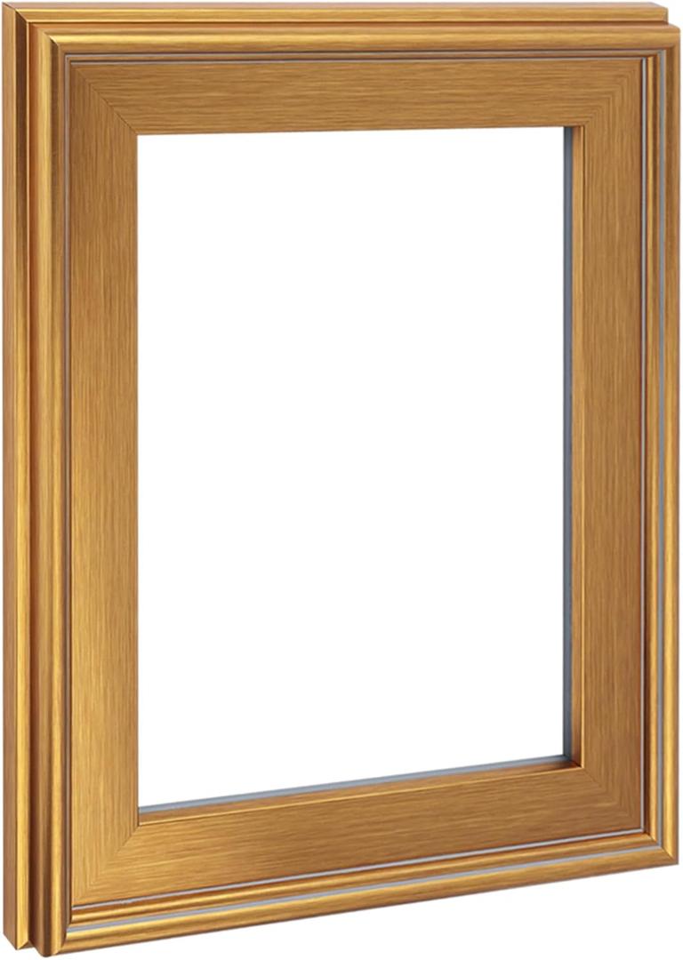 Cardinali Plein Aire Frame, Gold 16x20-3" Wide Moulding with Raised Edge -1/2" Rabbet Depth - Timeless Frame for Canvas - Made in USA