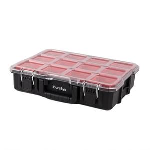 DuraSys Tools Organizer, Small Parts Storage Craftsman Toolbox, 17.3 * 14 * 4.2" Durable Hardware Deep Box Storage, with Removable Inner Cups
