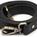 MayaCraft Full Grain Leather Replacement Strap for Handbags, Purses, Crossbody Bags, & Laptop Cases | Adjustable Shoulder Strap with Swivel Clasps | Black, 0.8 in. Wide