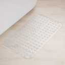 AmazerBath Bath Tub Mat, Medium Size 27.6 x 15 Inches Non-Slip Shower Mats with Suction Cups and Drain Holes, Bathroom Bathtub Mats Machine Washable (Clear)