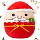 2025 Christmas Santa Claus Stuffed Plushies Christmas Plush Pillow Stuffed Animals Soft Cozy Cuddle Toy Holiday Xmas Decor Gift for Boys Girls, 12"