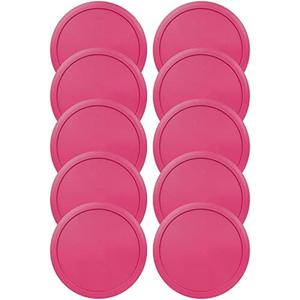 Replacement Lids fits Pyrex 2-Cup Glass Food Storage Container Bowls, 5-Inch Plastic Round Lids Covers for Pyrex 7200-PC, Airtight & Leakproof (10-Pack, Fuchsia)
