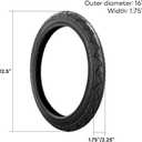 Rear 161.75 Tires and Inner Tubes, 16x1.75/47-305 Folding Stroller Tires Fit for BOB 3-Wheeler Gear Jogging Troller Models-Single and Double Stroller Including Revolution Pro/Flex/SU/Ironman(2Sets)
