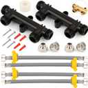 Compatible WP596816(2-Pack) OEM Brass Water Sensor Kit, Includes 4 x 12" Supply Lines, 4 x1/2" FTPto 3/8"MPT Fittings.