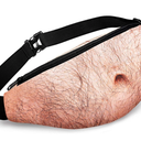 Funny Gifts White Elephant Gifts, Wisedom Gag Gifts Dad Bag Fanny Pack & 3D Beer Belly Waist Pack Waterproof For Women Men Christmas Stocking Stuffers for Men (Thick Hair)