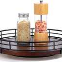 BAMBOO LAND- Lazy Susan Turntable Organizer, 12", Dark Mahogany Lazy Susan for Table Top