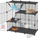 VISCOO Cat Cage, 3Tier DIY Catio Cat Enclosures, 24" x 16" x 36" Cat Playpen Indoor & Outdoor with Hammock, Detachable Metal Wire Kennel Cats Crate, 2x1x3 Exercise Place for 12 Cats/Kitten