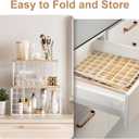 2 Pack Trash Bag Dispenser, Trash Bag Holder with Bamboo Top, Garbage Bag Dispenser, Storage Stackable for Kitchen Laundry Organizers Countertop Organization, White