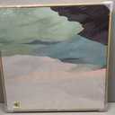 Framed Modern Neutral Green Landscape Abstract Canvas Wall Art, 24x24 In