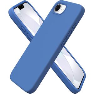 ORNARTO Compatible with iPhone 17e Case and for iPhone 16e Case 6.1", Liquid Silicone 3 Layers Full Covered Soft Gel Rubber Shockproof Cover, Protective Phone Cases for 16e & 17e-Blue