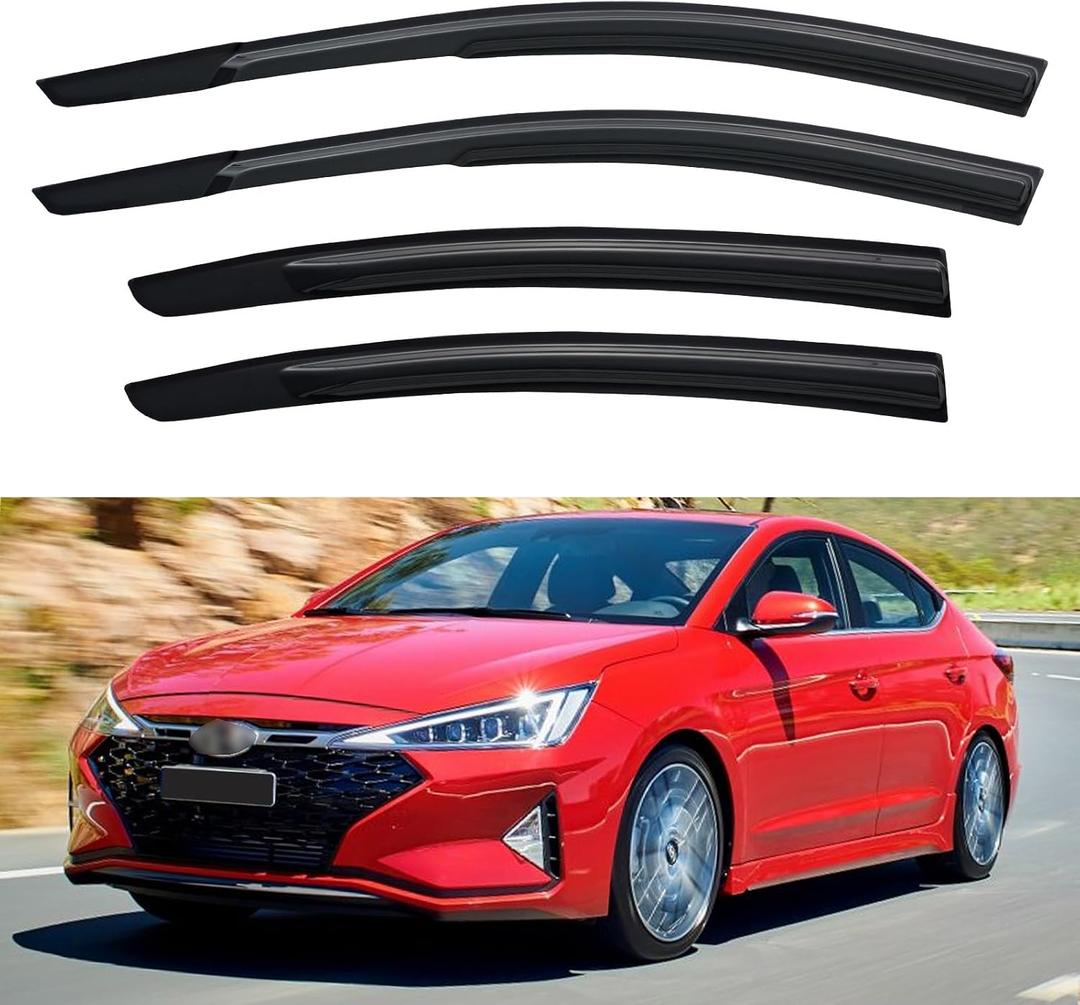 Window Visors Rain Guards Shield for 2017-2020 Hyundai Elantra, Out-Channel Window Vent Wind Deflectors Visors Shades for 17-20 Elantra SE SEL Value ECO Limited Sport