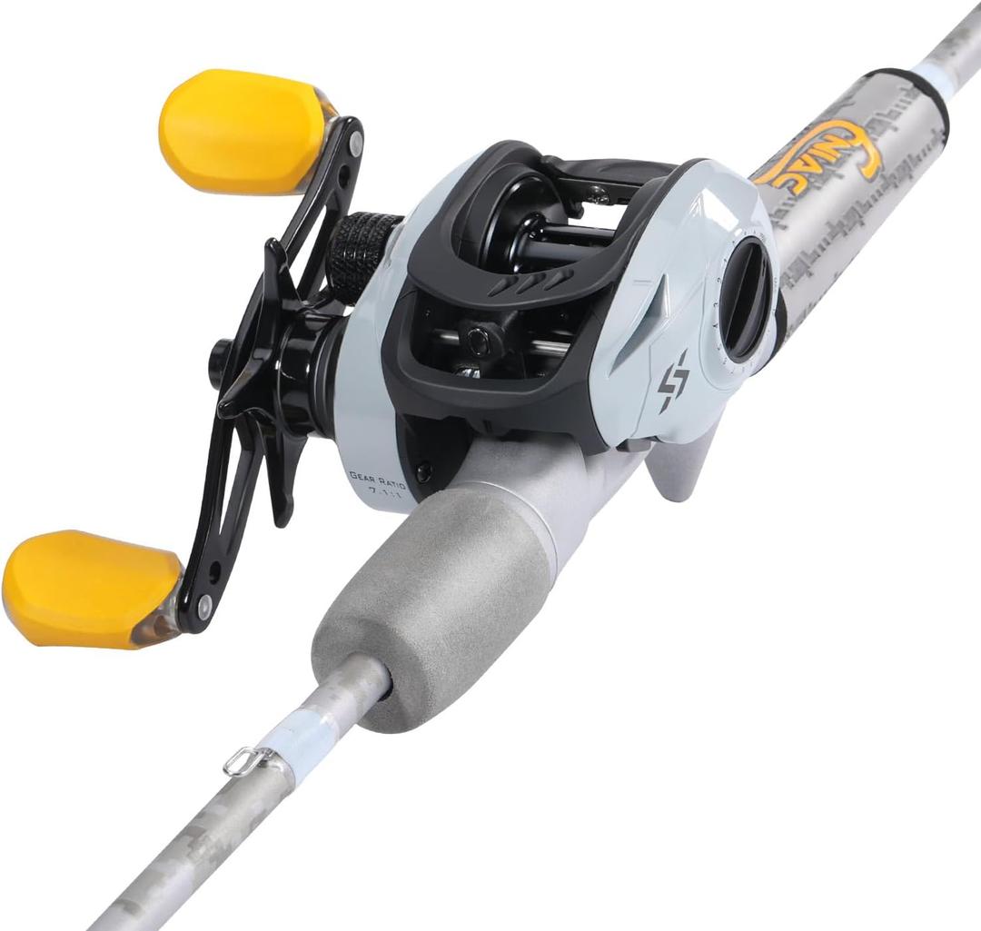 Sougayilang Spinning& Casting Fishing Rod Combos with Graphite 2Pc Blanks Fishing Reel for Bass Fishing (6'0" Medium- Fast- 2piece)