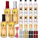 Tioncy 16 Pcs Empty Vanilla Extract Bottles for Homemade Vanilla Jar Glass Bottle with Cap, Shrink Band, Sticker DIY Crafts Wedding Gift Food Storage Canister for Bean(Multicolour,8.5 oz)