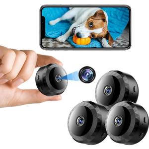 New Black Spy Focus Camera Magnetic Security Camera Hidden Spy Camera for Home/Office Security with Motion Detection Night Vision Easier to Connect Devices 3pc