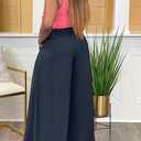 Hostoyo Casual Plus Size Wide Leg Palazzo Pants for Women Lounge High Waist Skirt Pants with Pockets Elastic Waistband (Black) XXL