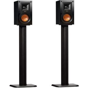 ECHOGEAR Universal Floor Speaker Stands - Vibration-Absorbing MDF Design Works with Klipsch, Polk, JBL & Other Bookshelf Speakers Or Studio Monitors - Includes Sound Iso Pads & Carpet Spikes