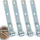 Yaocom 4 Pack 8" Zinc Strap Hinge Heavy Duty for Gates, Tool Sheds, Barns and Other Swing Doors (Silver)