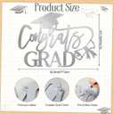 Geetery Large Graduation Metal Grad Sign Decor 30.3 x 19.7 inches 2026 Gard Photo Booth Prop Graduation Party Backdrop for Front Door Outdoor Indoor Wall College Gradua Party(Congrats Grad,Silver), 28.35 x 19.7 inches