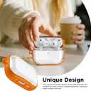 for Airpods Pro 3 Case Clear, Soft TPU Transparent Anti-Yellowing for Apple AirPods Pro 3rd Generation (2025) Case Cover for Men & Women with Keychain, Military-Grade Shockproof, Clear+Orange