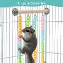 Small Sugar Glider Toys and Cage Accessories Natural Wood with Sturdy, Toys for Sugar Gliders Chains Hanging Sugars Glider and Rat Cage Accessories Enrichment Toy for Small Animals and Parrots, 7.9"L x 1"W x 11.8"H