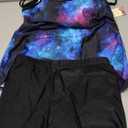 Tankini Swimsuits for Girls Flowy Tank Tops with Shorts 2 Piece Bathing Suits for Teens Girl, Dark Blue 15-16 Years