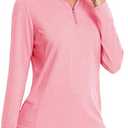 MAGCOMSEN Sun Shirt Women Long Sleeve Quick Dry Lightweight Athletic Pullover Golf Hiking Athletic Workout Tops Pink S
