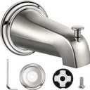 Dreyoo Slip On Diverter Tub Spout with Metal Cover Ring and Foam Gasket, Compatible with Kohler GP85556-CP, Bathroom Bathtub Faucet Set Replacement Fits 1/2'' Copper Water Tube(Brushed Nickel)