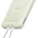 charmast 10000mAh Wired Portable Charger, 20W Fast Charging Slim Power Bank with Removable Cable for iPhone & Android, Hand-Free Battery Pack with Digital Display for Short Travel (No-Wireless)