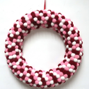 Pompom Wreath 12inches Pink And Red