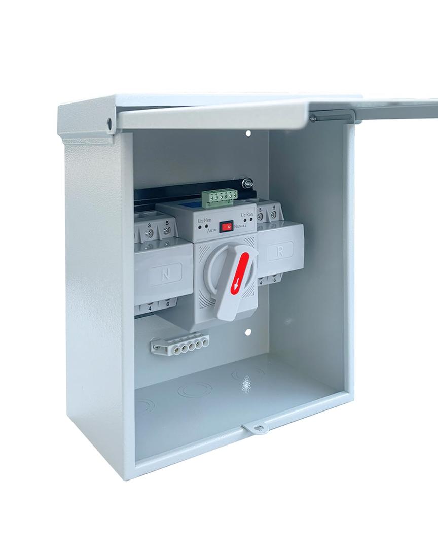 63A Generator Transfer Switch, 3P Heavy Duty Automatic Transfer Switch, 120/240V Dual Power Safety for Indoor or Outdoor Use