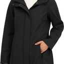 Halifax Traders Women's Softshell Front-Zip Jacket with Down Detail (Black, S)