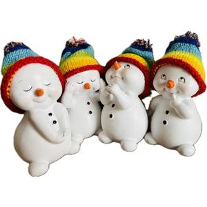 Christmas Decorations Indoor - Christmas Decoration Figures Snowman Set of 4 Rainbow 