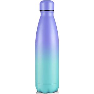Volhoply 25oz Insulated Water Bottle 1/2/4 Pack, Double Wall Stainless Steel Vacuum Bottles, Keeps Cold & Hot, BPA Free Leak Proof Bottles (Purple Blue,1 Pack)