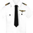 Airline Pilot Costume for Kids Captain Pilot Uniform for Career Day Halloween Dress Up Birthday Gifts (7-8 Years)