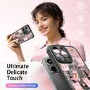 FUNMIKO for iPhone 15 Pro Case Wireless Charging & Military-Grade Protection - Cute Floral Design for Women Girls, Non-Slip Matte Cover with Shockproof Corners - Boots and Bows