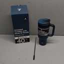 POWCAN 40 oz Tumbler with Handle, 2-in-1 Straw and Sip Lid, Leakproof, Dishwasher Safe, Insulated Stainless Steel Travel Coffee Mug, Keeps Cold for 34 Hours, Fits in Car Cup Holder (Deepsea)