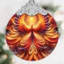 Phoenix Stained Glass Hanging Ornament - Christmas Tree Decoration Idea