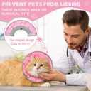 Cat Cone Collar Soft Elizabethan Collar for Surgery Recovery - Adjustable for Small and Large Cats Kittens to Stop Licking, Pink, M (Neck 7"-9")