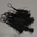 Tupalizy Mini Silky Handmade Soft Flossy Bookmark Tassels with Cord Loop for Keychain Earring Jewelry Making, Souvenir, Graduation, Clothing Sewing, Gift Tag DIY Craft Projects, 20PCS (Black)