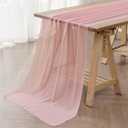 6Pack 9ft Chiffon Table Runner 14x108 Inch Sheer Romantic Table Runner for Wedding Birthday Party Bridal Shower Outdoor Decoration-Light Pink