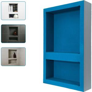 Noble 304 Preformed 12" x 12" + 6" x 12" ID Shower Niche, Tub, Caddy, Modern Bathroom Storage Solution, Built-in Shelf, Water-Resistant, Easy Install Ideal for Toiletries Shampoo Shower Accessories, 22 inches x 14 inches x 22 inches