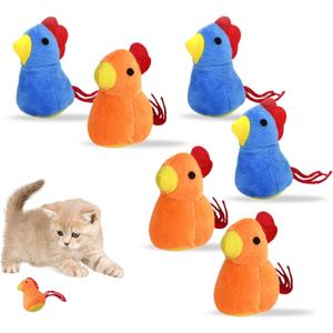 3 x Catnip Cat Toy, 6 Pack Chicken Bird Interactive Chew Kicker Toys, cat Toys for Indoor Cats, Boredom Relief Kitten Exercise, Soft Durable for All Breed